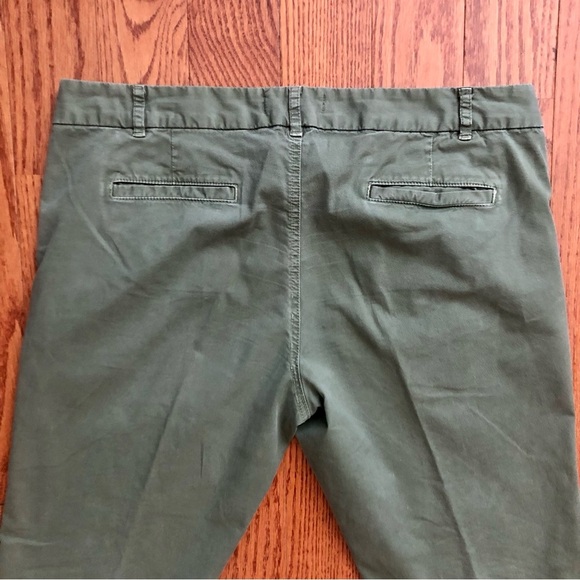 Nili Lotan East Hampton Pants Green Cameo Frayed Hem Women’s Size 10 - Picture 7 of 12